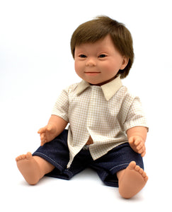 Baby Doll with Down Syndrome features Boy - Brunette