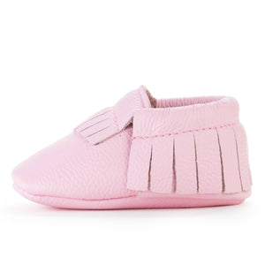 Baby Moccasins - Genuine Leather Baby Shoes (Light Pink)