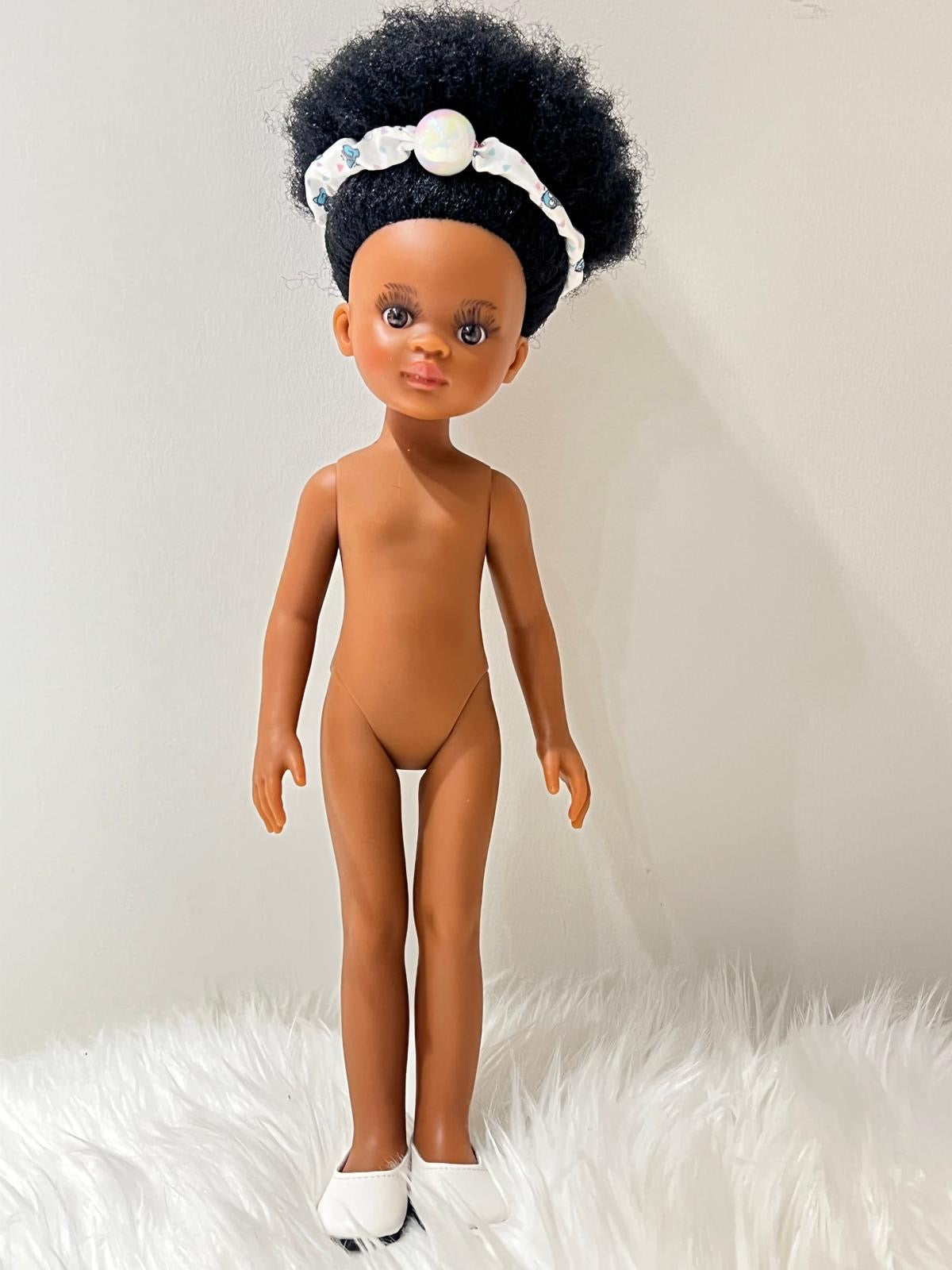 Bontle African Doll by Sibahle – Brown Skin Doll with Afro-Textured Hair in a Taupe Dress 🩶