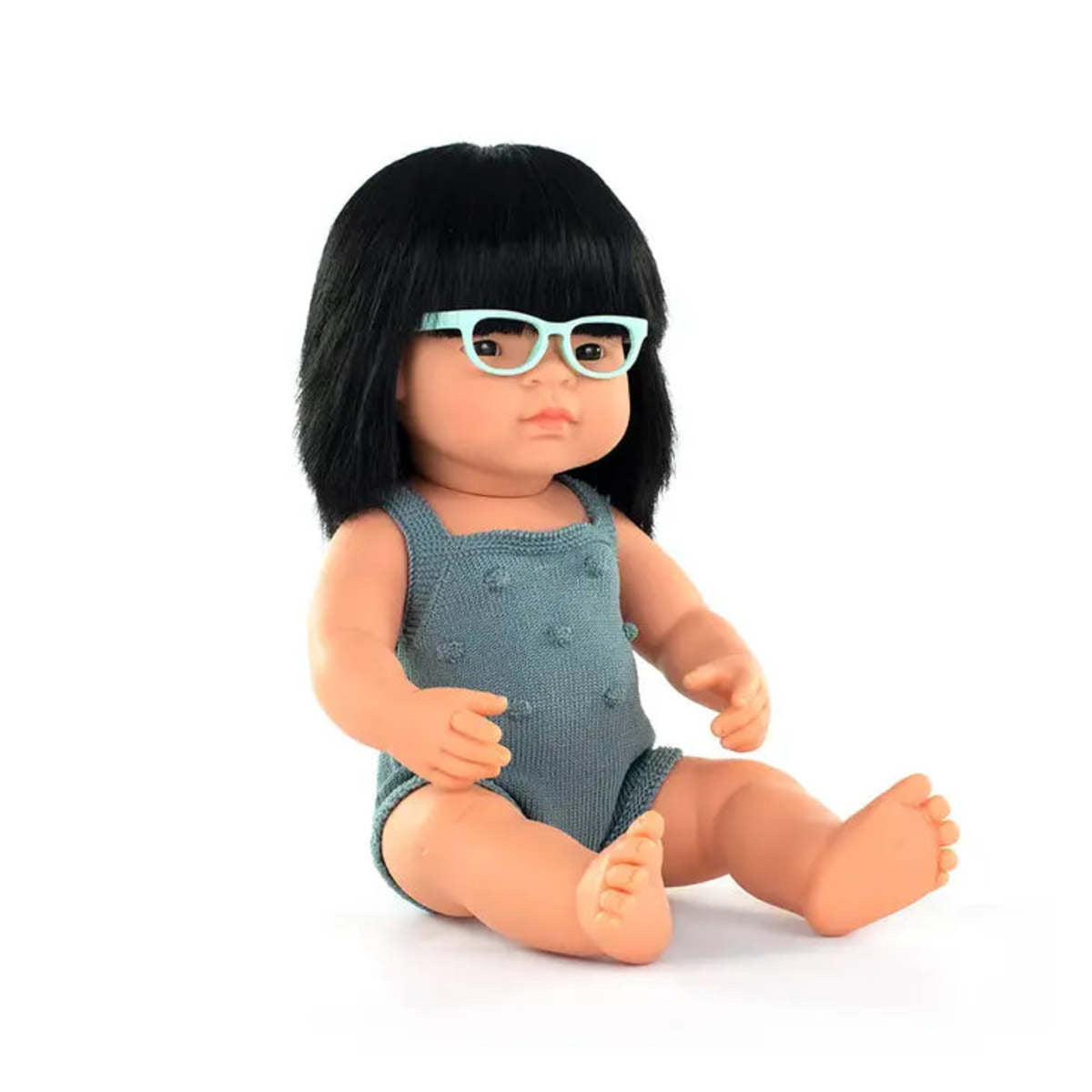 Asian Girl Anatomically Correct Baby Doll with Glasses