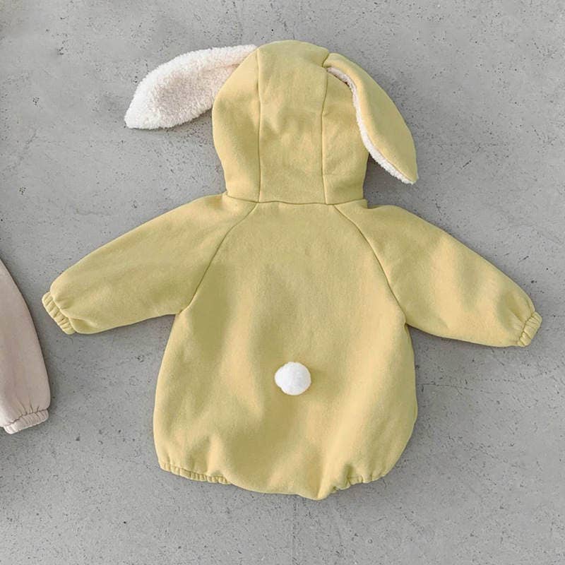 Cute Pure White Rabbit Fur Ball Triangle Crawlsuit