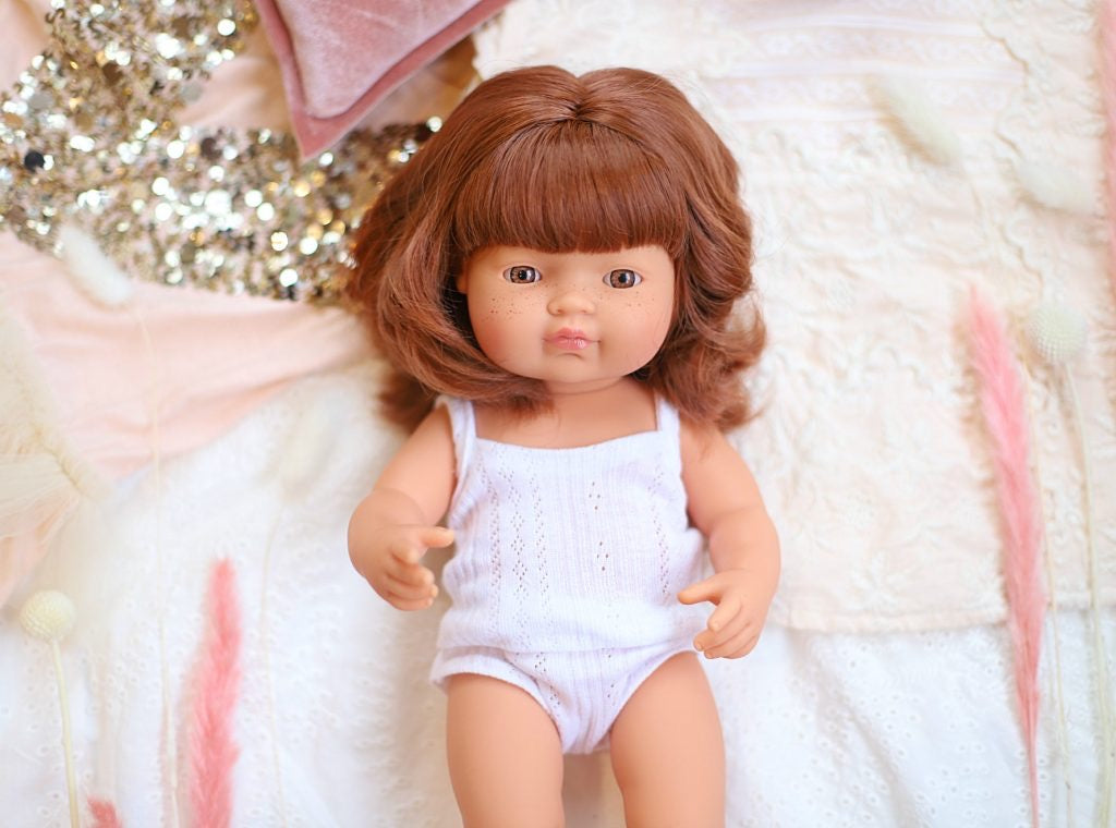 Red haired Anatomically Correct Baby Girl 38 cm by Miniland (Colourful Edition)