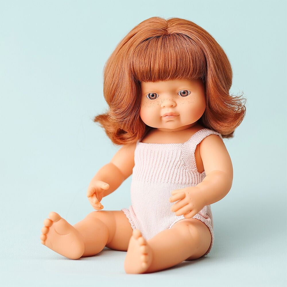 Red haired Anatomically Correct Baby Girl 38 cm by Miniland (Colourful Edition)
