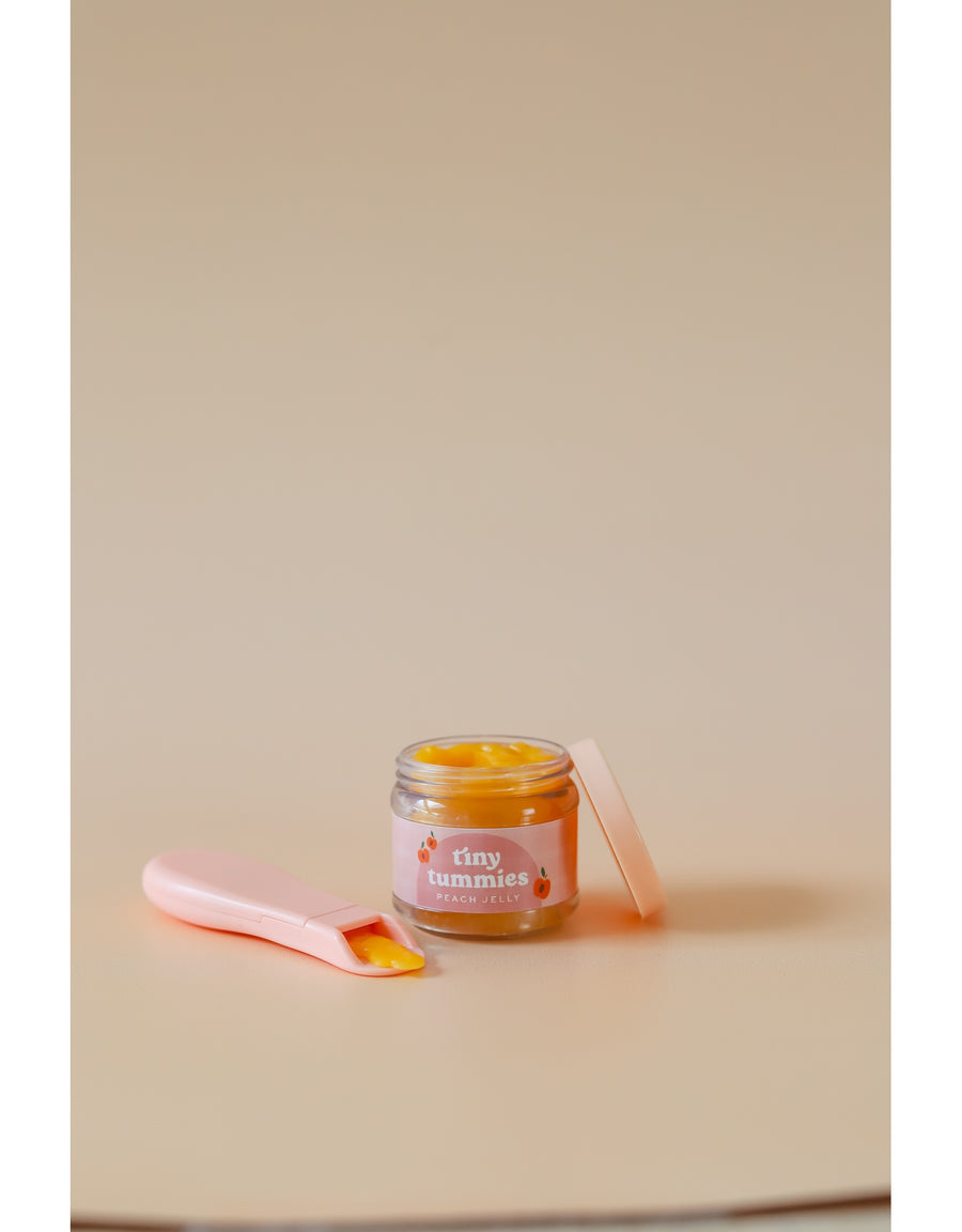 Tiny Tummies Peach Jelly 🍑 Food Jar And Spoon Set - Tiny Harlow