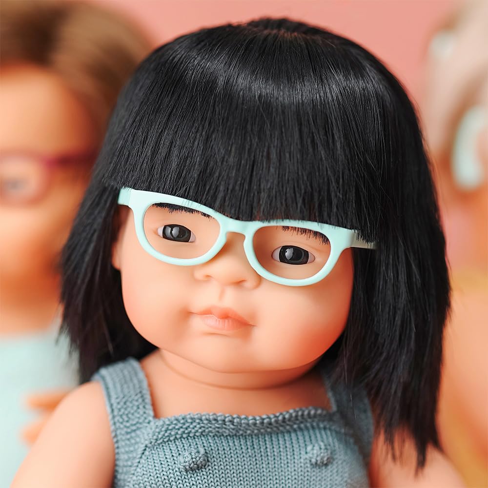 Asian Girl with Glasses 38 cm by Miniland (Colourful Edition)