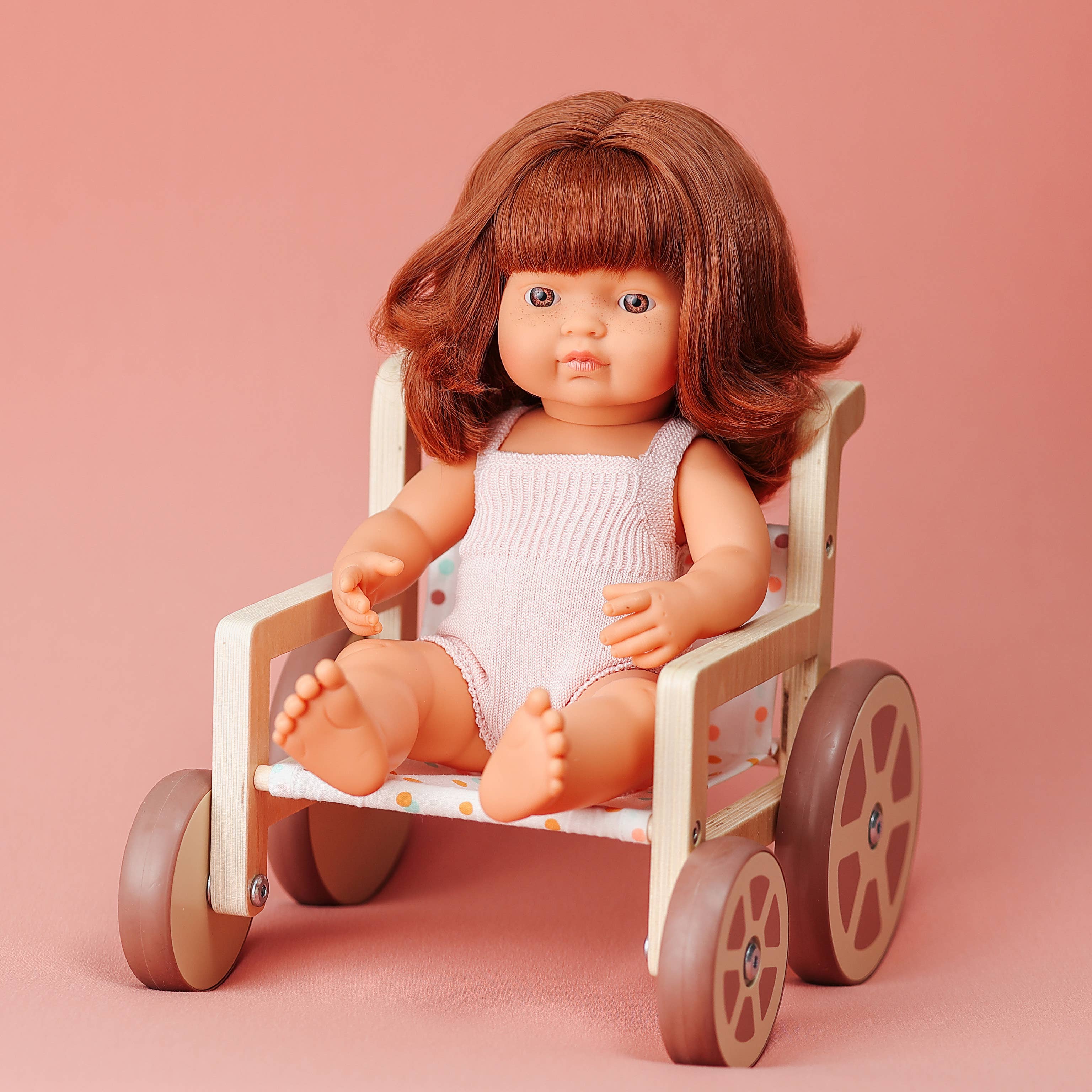 Miniland Doll Wooden Wheelchair