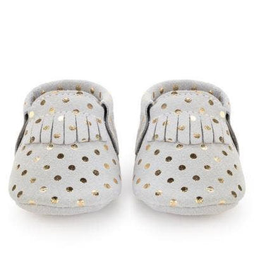 Baby Moccasins - Genuine Leather Baby Shoes (Champagne)