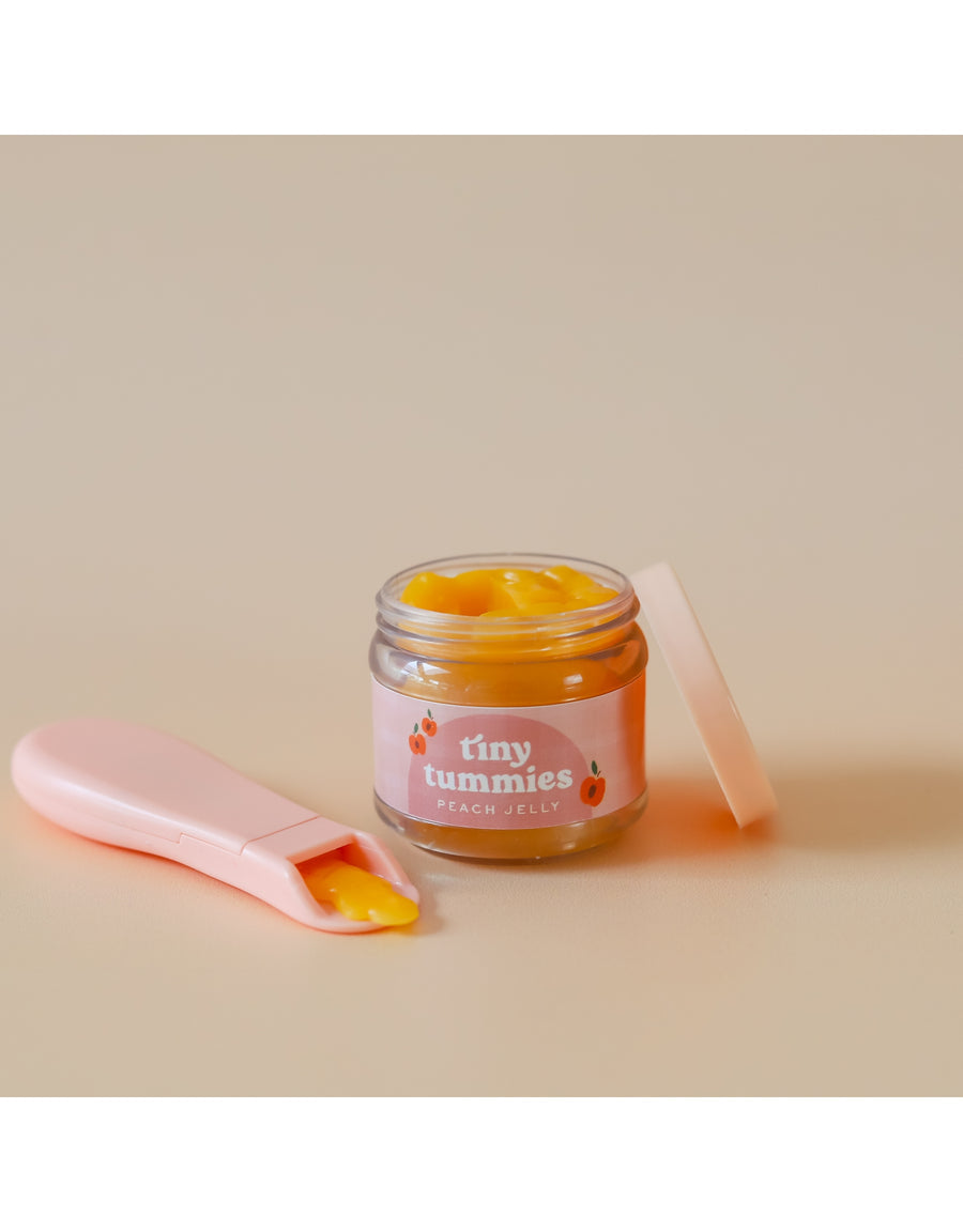 Tiny Tummies Peach Jelly 🍑 Food Jar And Spoon Set - Tiny Harlow