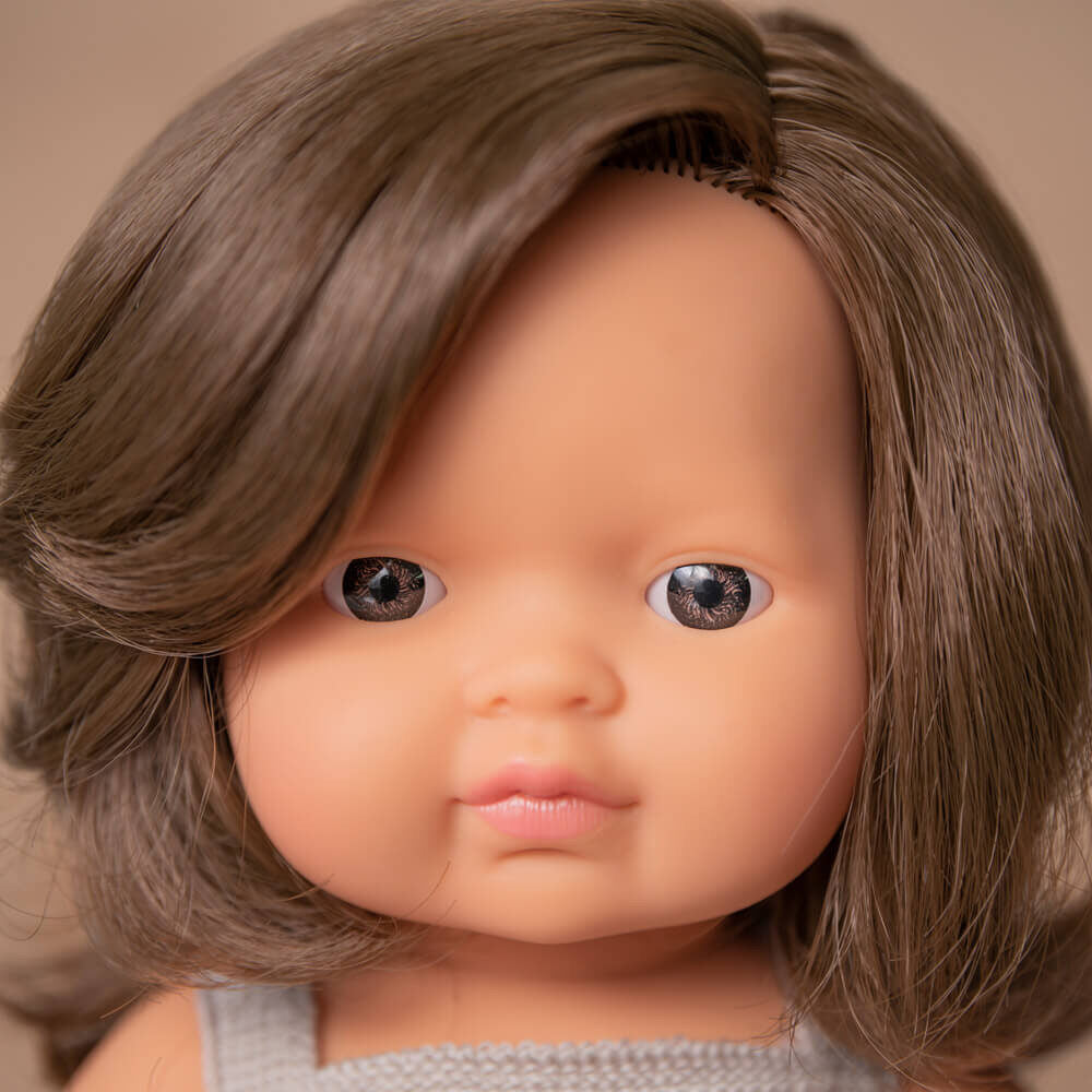 Brunette Baby Girl 38 cm by Miniland (Colourful Edition)