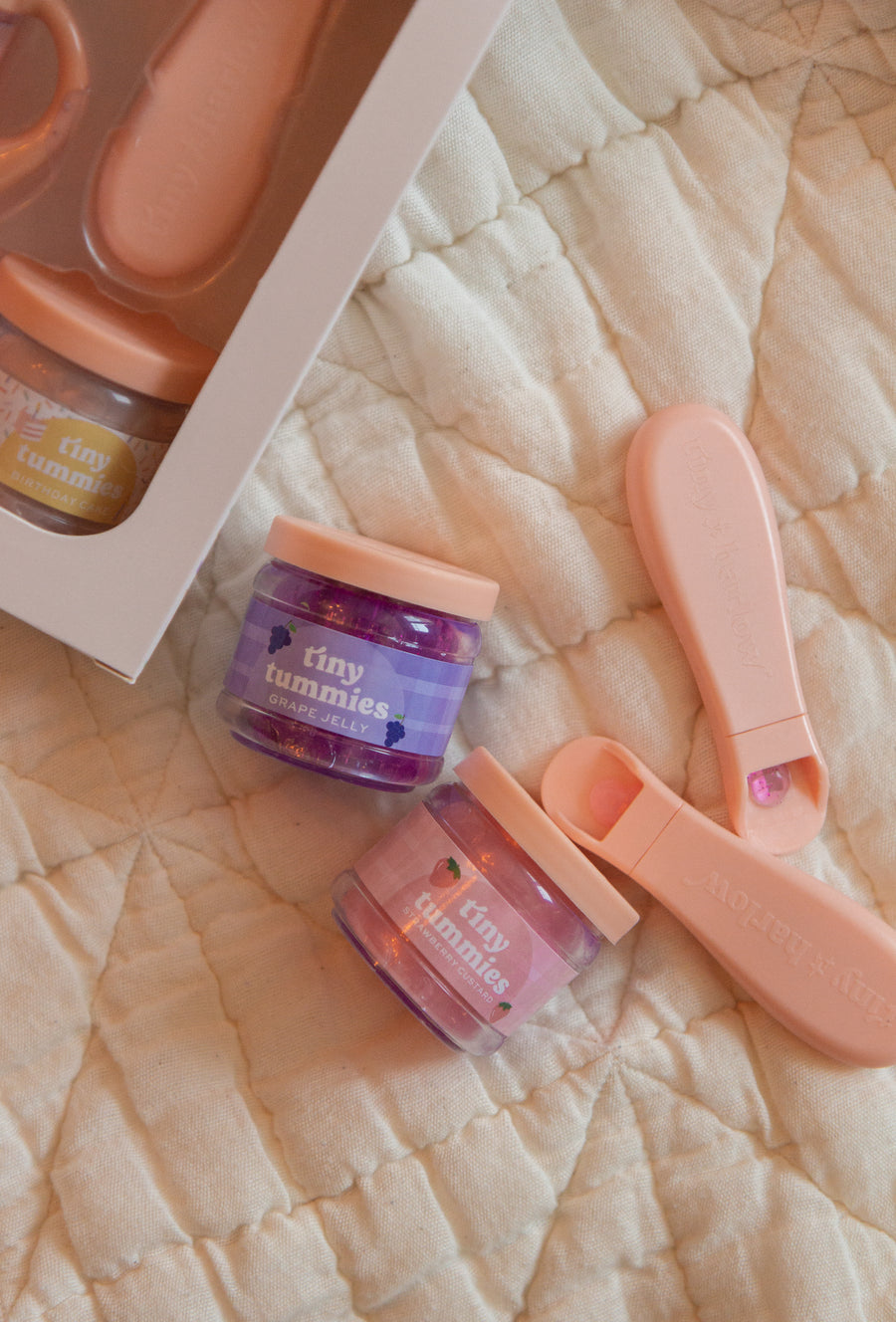 Tiny Tummies Strawberry Custard  🍓 Food Jar And Spoon Set - TINY HARLOW