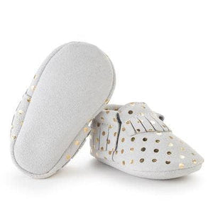 Baby Moccasins - Genuine Leather Baby Shoes (Champagne)