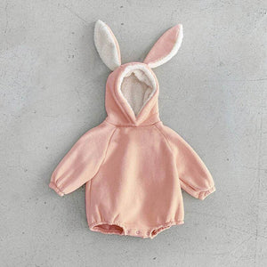 Cute Pure White Rabbit Fur Ball Triangle Crawlsuit