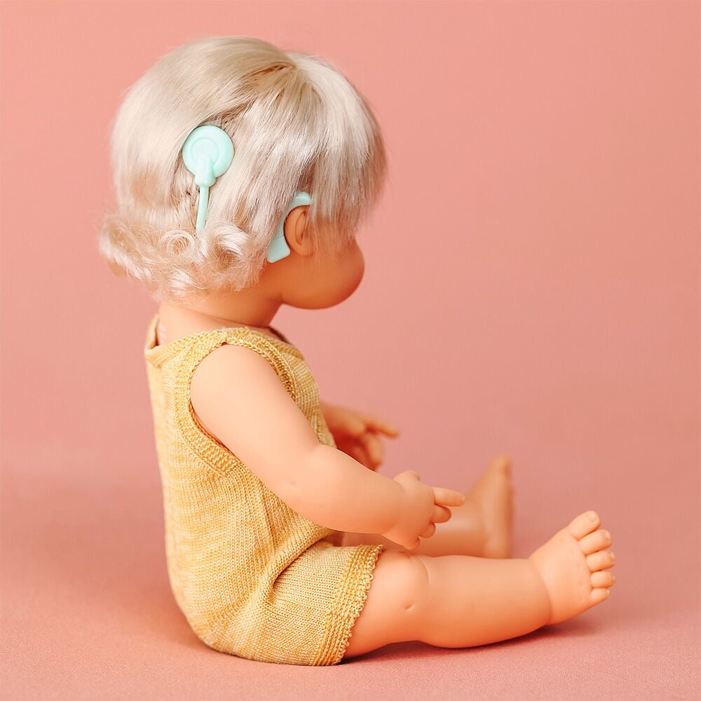 Caucasian Baby Girl with Cochlear Implants 38 cm by Miniland (Colourful Edition)