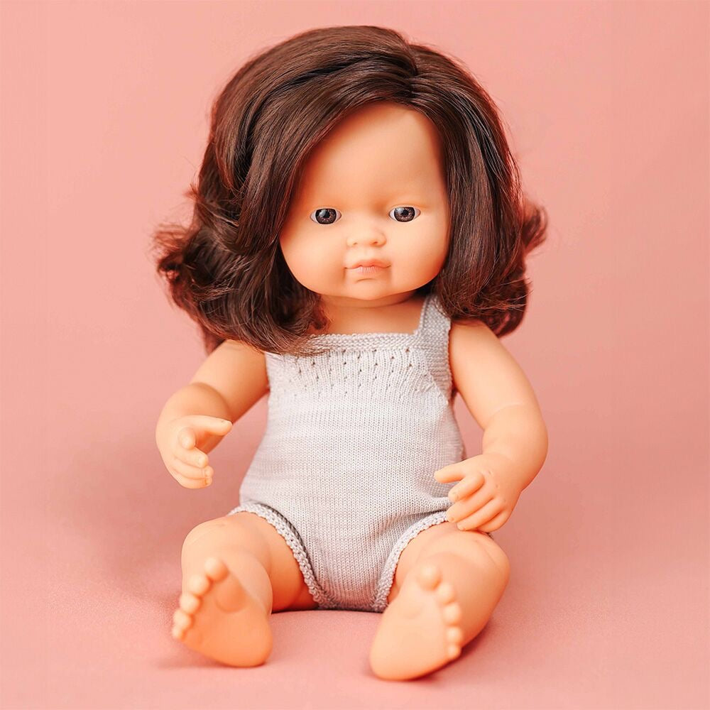 Brunette Baby Girl 38 cm by Miniland (Colourful Edition)