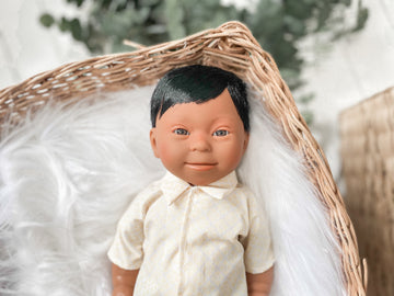Indian/Hispanic Anatomically Correct Baby Boy Doll With Down Syndrome Features - Tyber