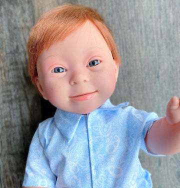 Red-Haired Anatomically Correct Baby Boy Doll with Down Syndrome Features - Tyber
