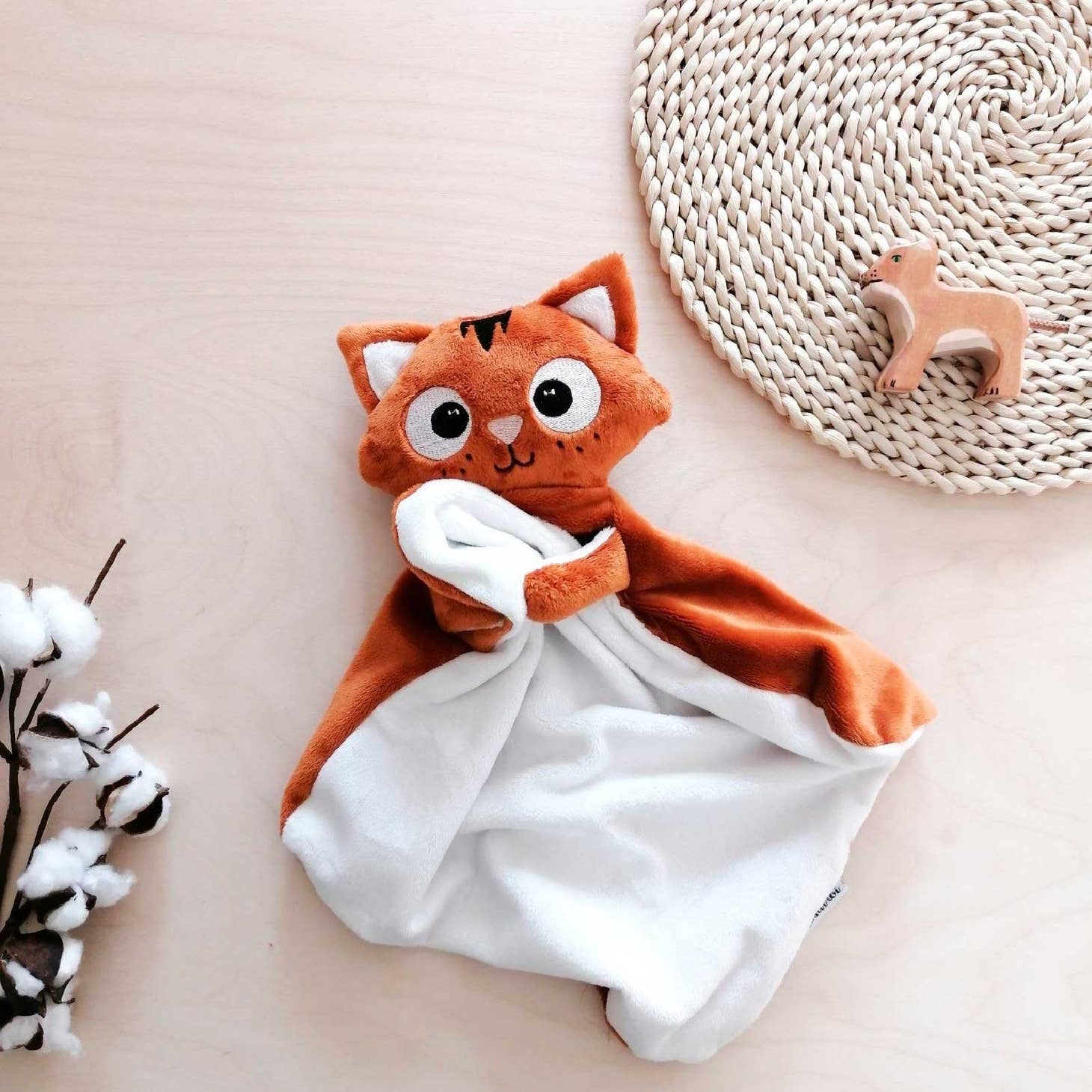 Ferguson the Rust Cat Baby Blankie by Veille Sur Toi