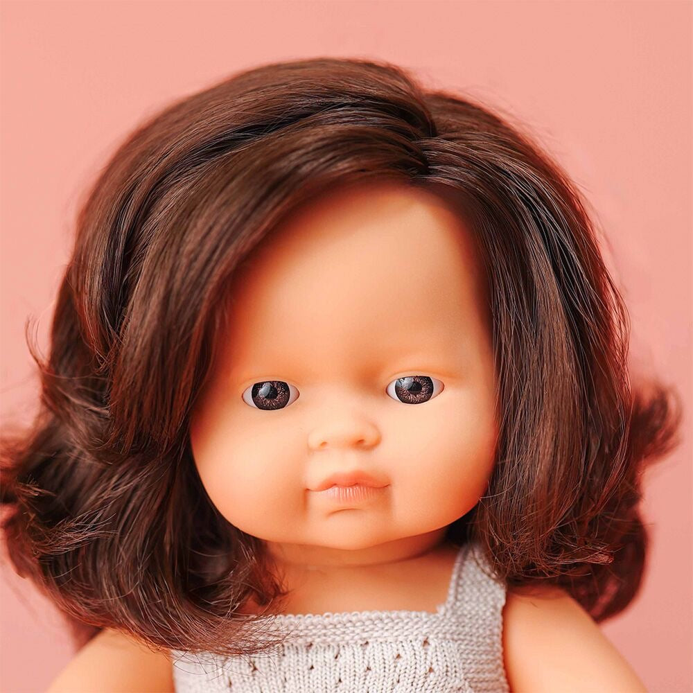Brunette Baby Girl 38 cm by Miniland (Colourful Edition)