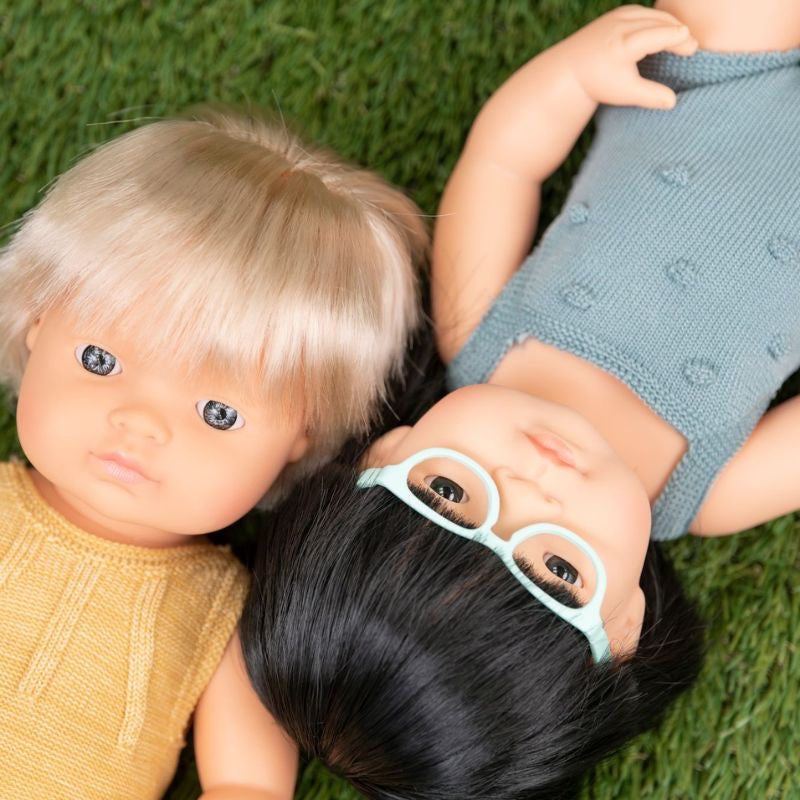 Asian Girl Anatomically Correct Baby Doll with Glasses