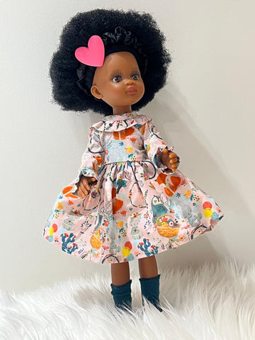 Bontle African Doll by Sibahle – Brown Skin Doll with Afro-Textured Hair in a Walk In The Forest Dress