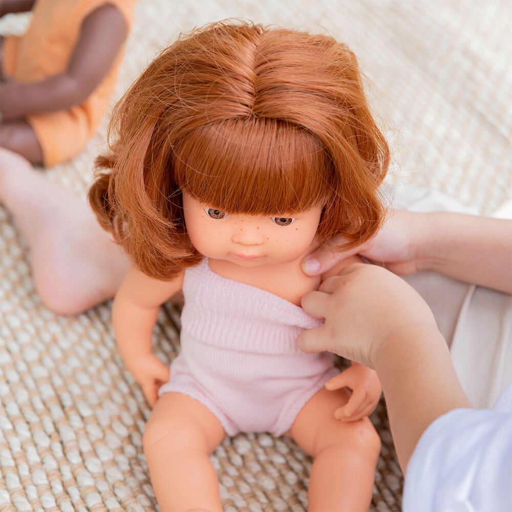 Red haired Anatomically Correct Baby Girl 38 cm by Miniland (Colourful Edition)