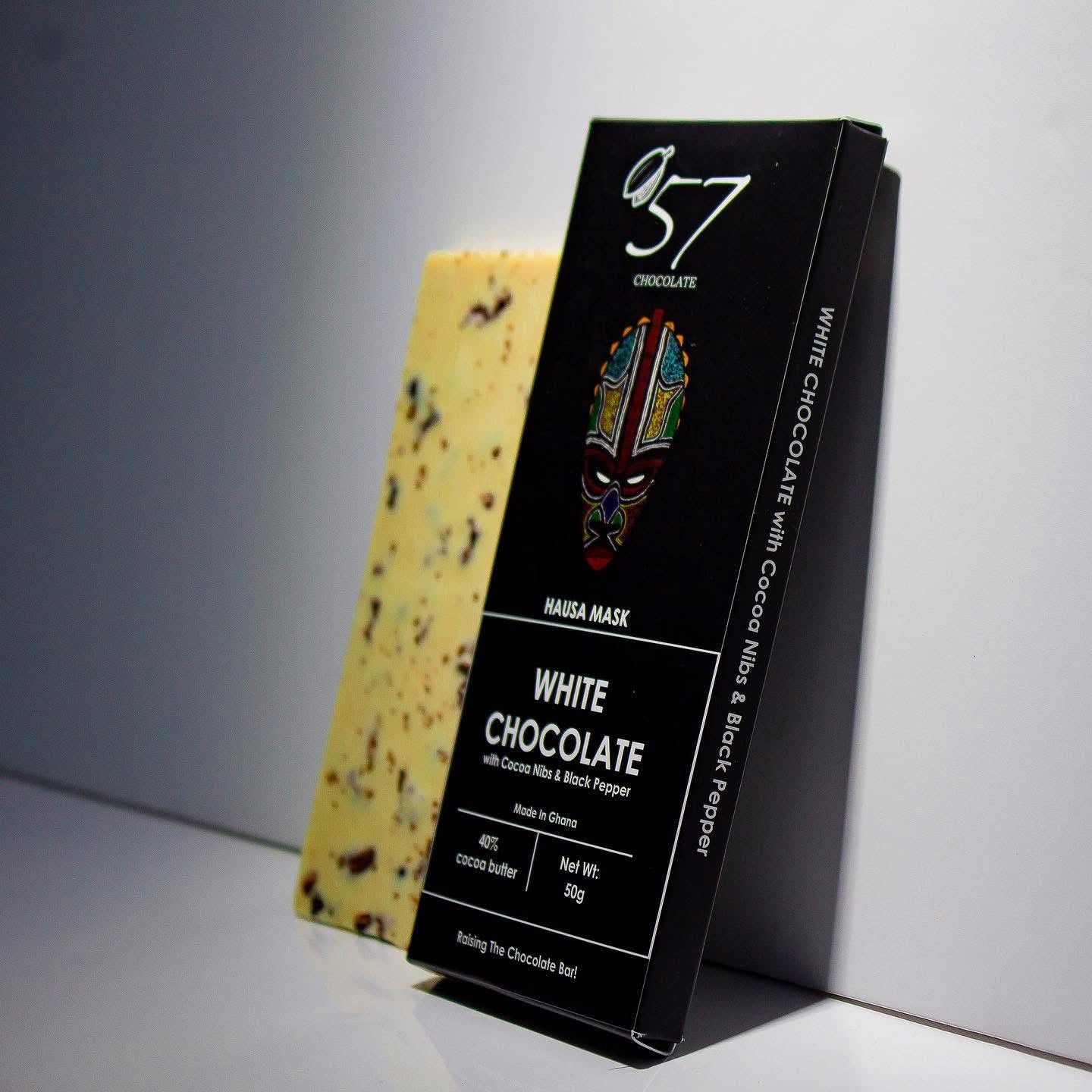 White Chocolate with Nibs & Pepper 🧂 - 57 Chocolate