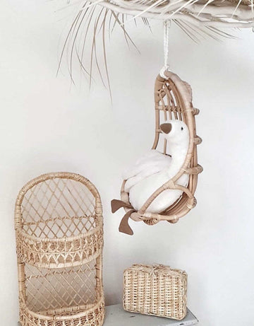 Rattan Hanging Chair For Doll - Poppie Toys
