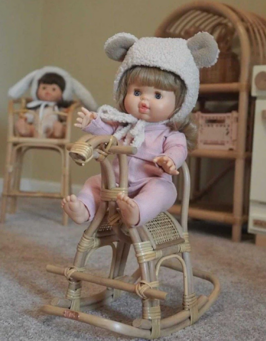 Mini Rattan Doll’s Rocking Horse - Poppie Toys