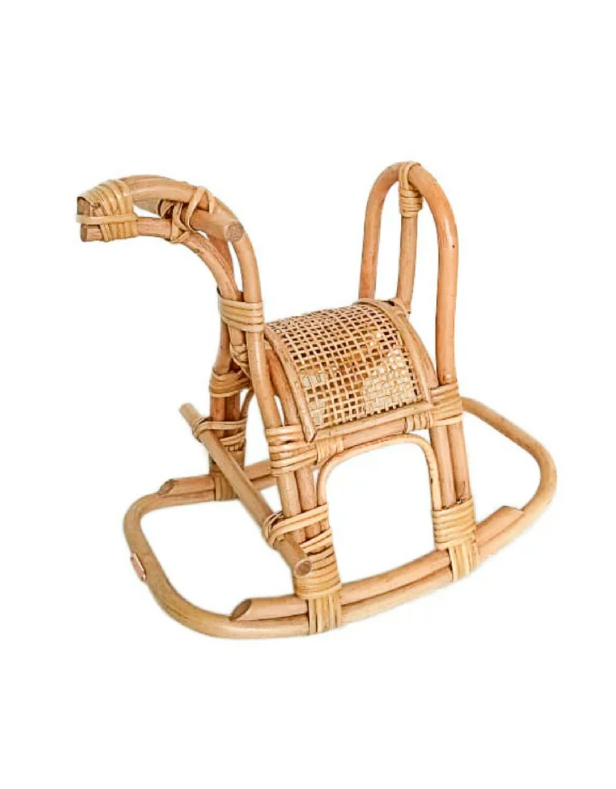 Mini Rattan Doll’s Rocking Horse - Poppie Toys
