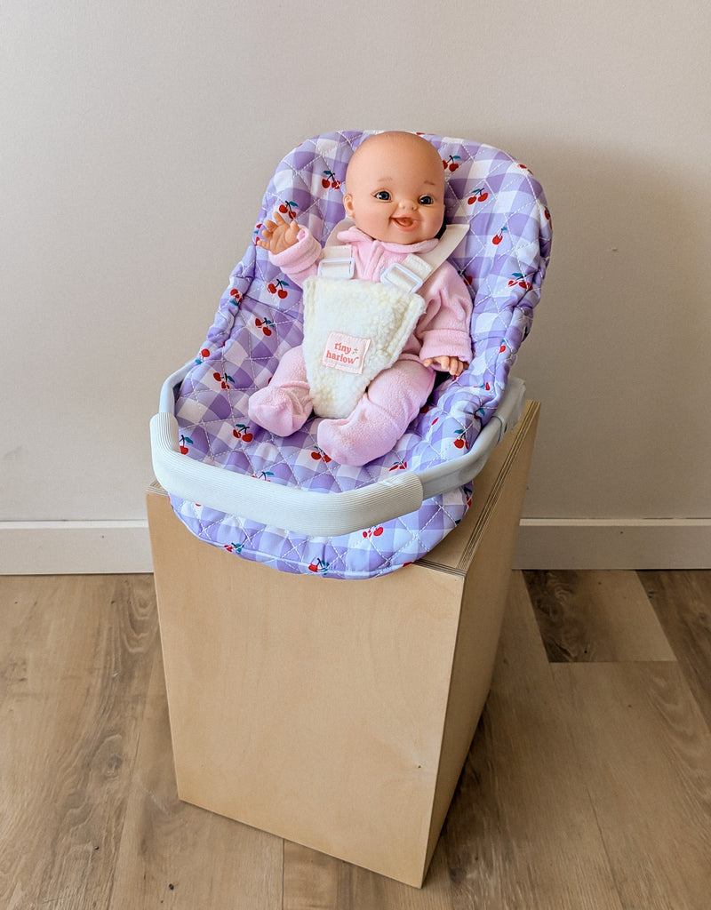 Car Seat Capsule - Cherry Gingham by Tiny Harlow
