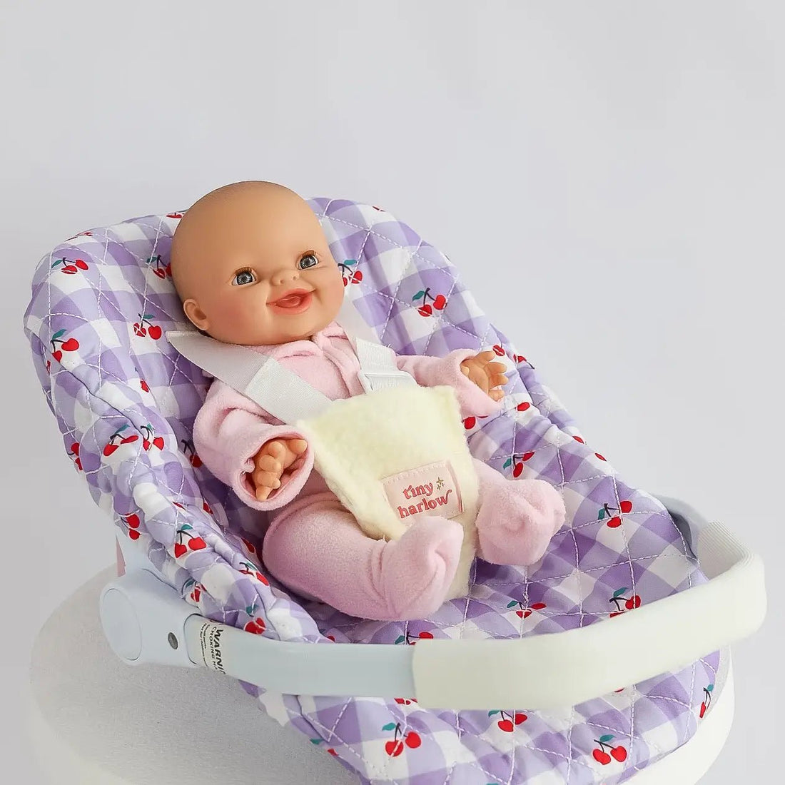 Car Seat Capsule - Cherry Gingham by Tiny Harlow