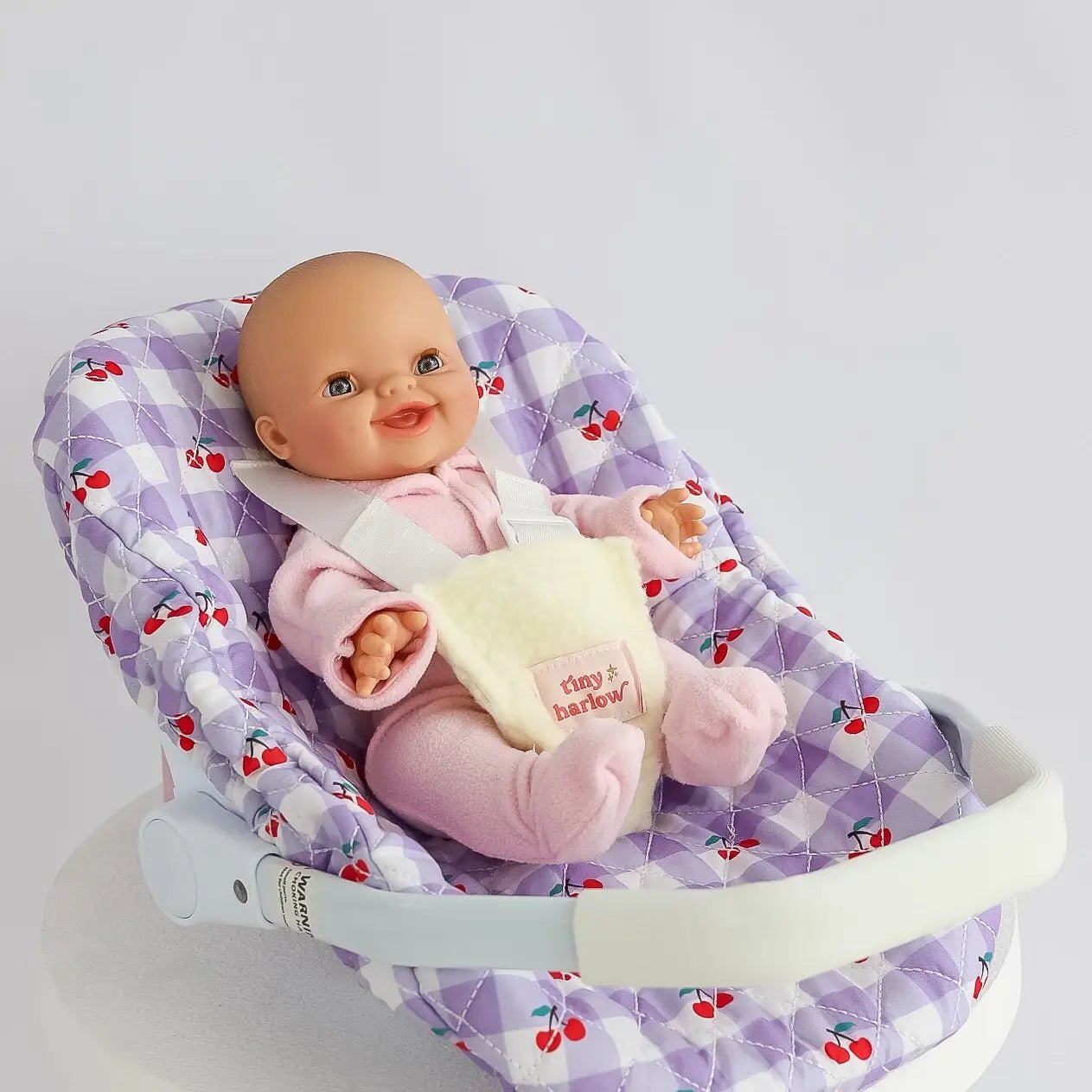 Car Seat Capsule - Cherry Gingham by Tiny Harlow