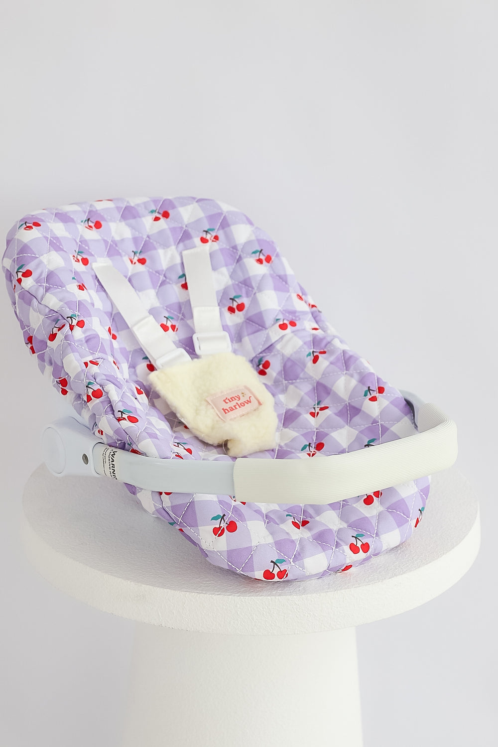 Car Seat Capsule - Cherry Gingham by Tiny Harlow