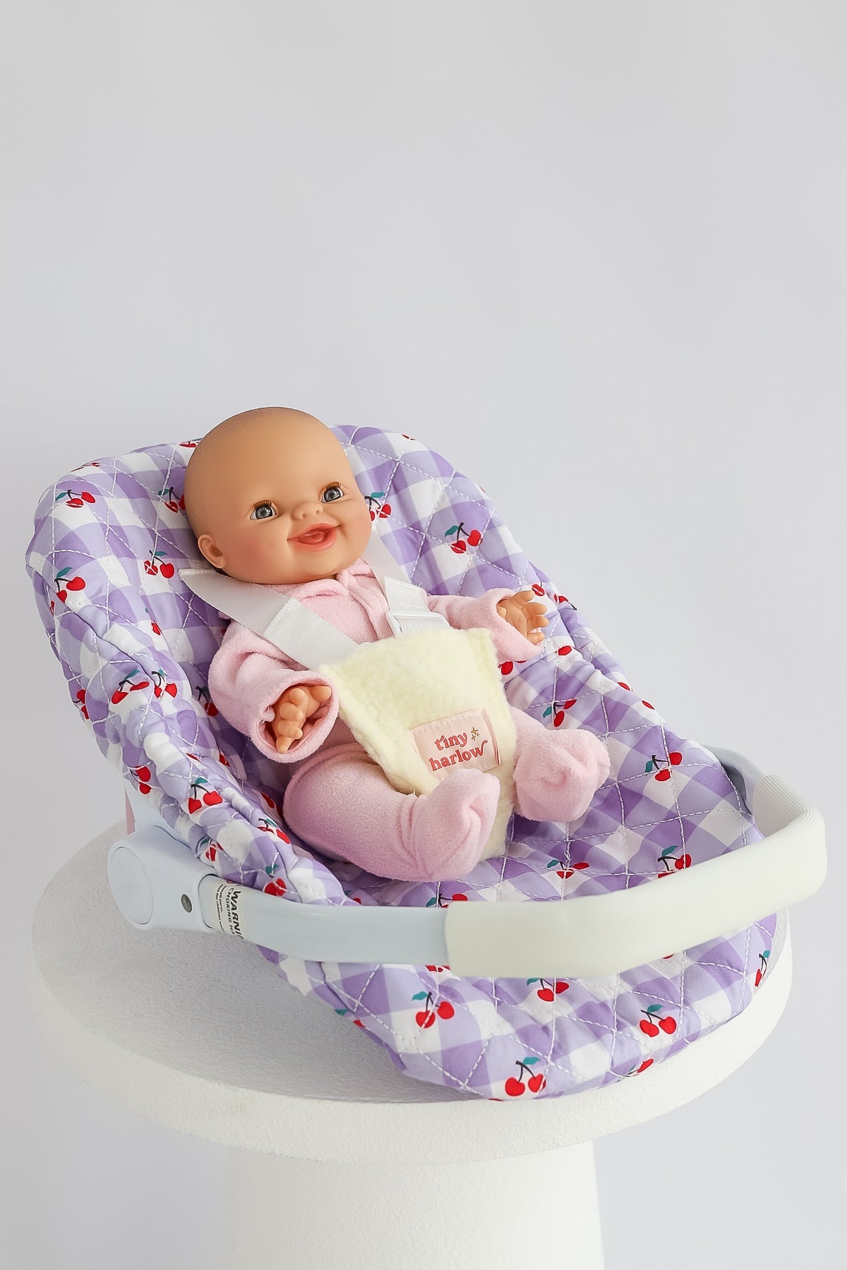 Car Seat Capsule - Cherry Gingham by Tiny Harlow