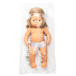 Baby Doll Caucasian Blonde Girl Vitiligo 15'' inch (Polybag)