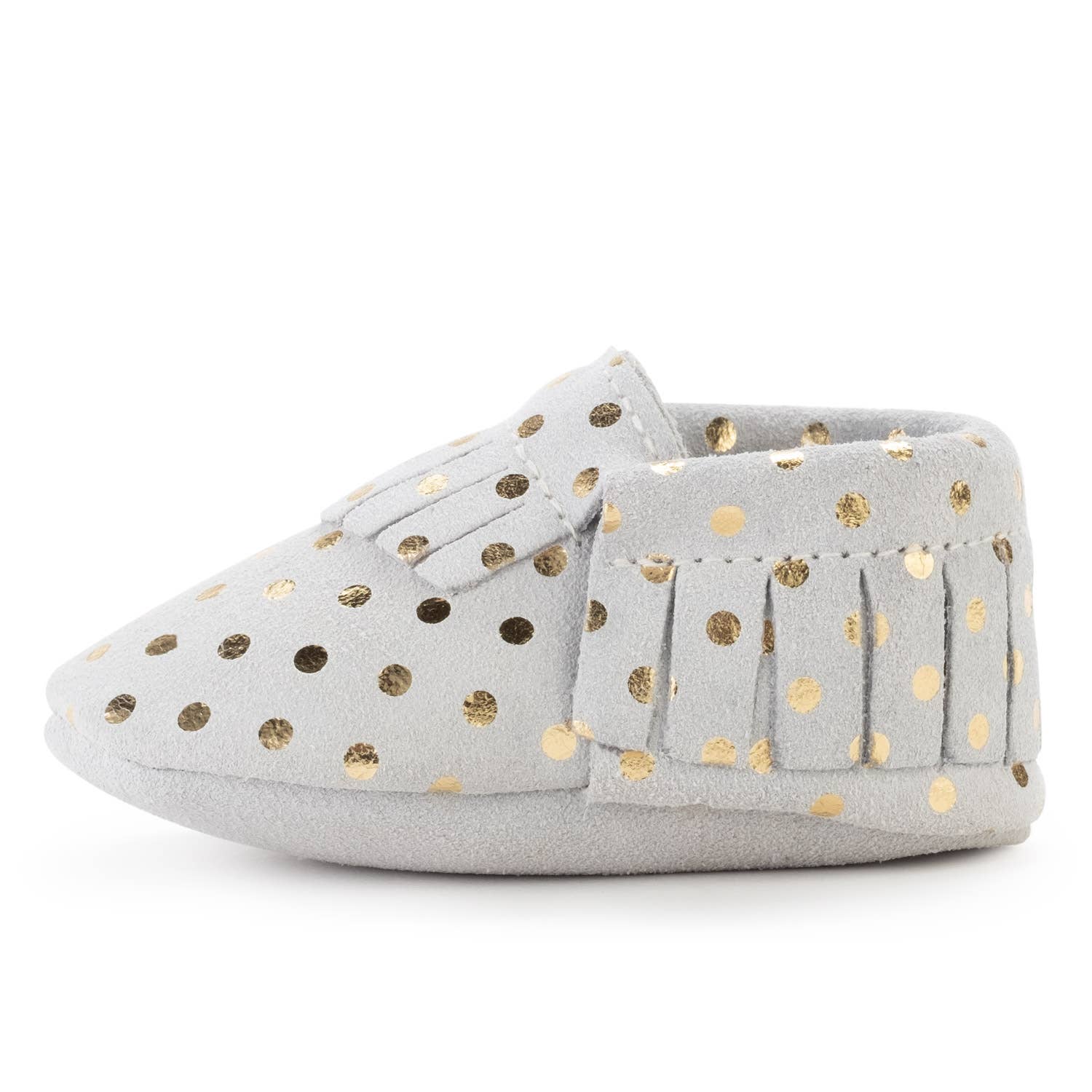 Baby Moccasins - Genuine Leather Baby Shoes (Champagne)