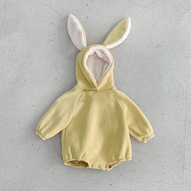 Cute Pure White Rabbit Fur Ball Triangle Crawlsuit