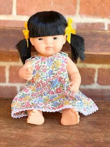 Miniland Asian Baby Girl 38cm Doll (UNDRESSED)