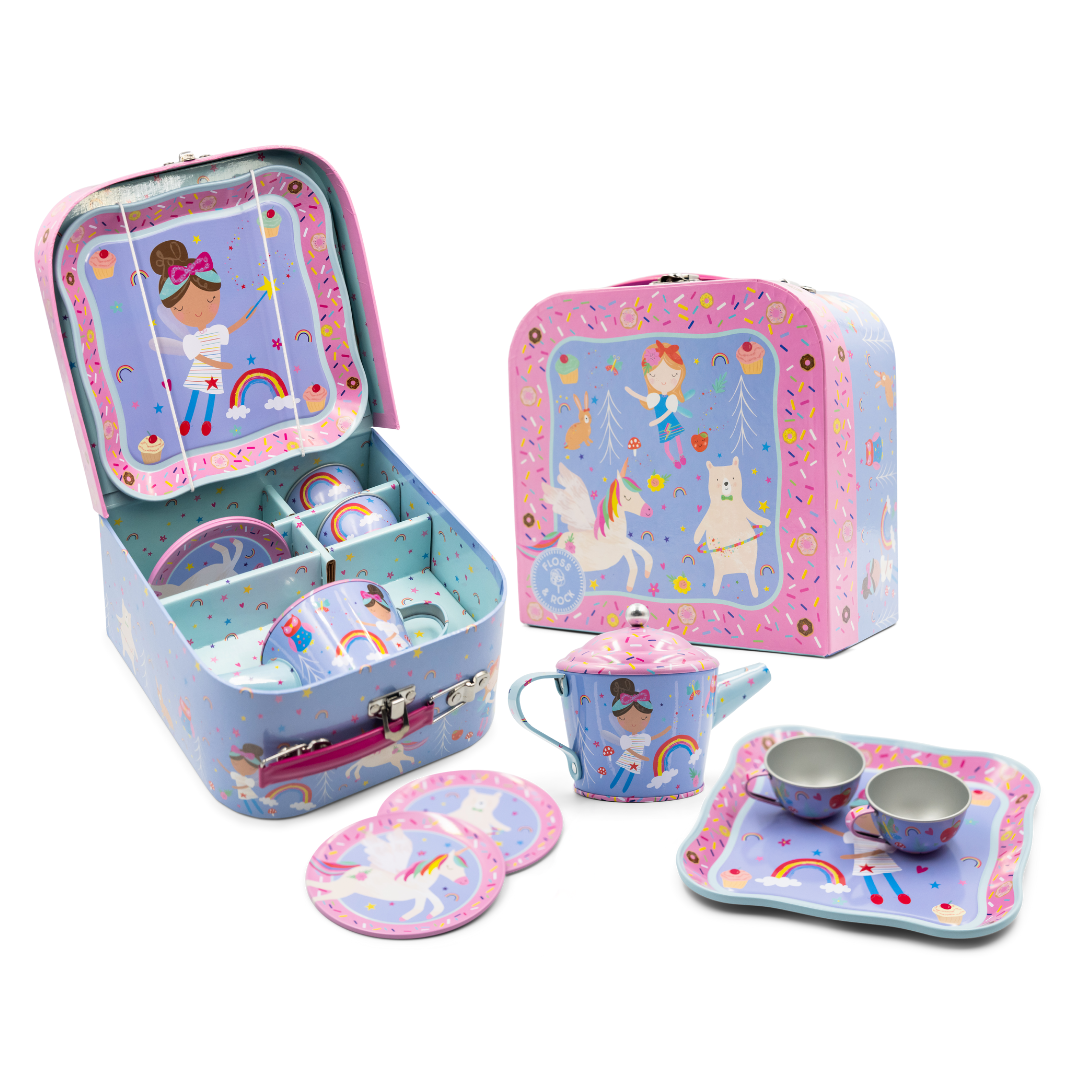 Rainbow Fairy 7pc Tin Tea Set - Floss & Rock