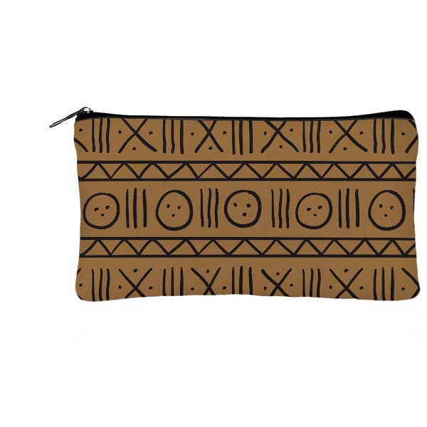 Brown Mudcloth Pattern Backpack Set