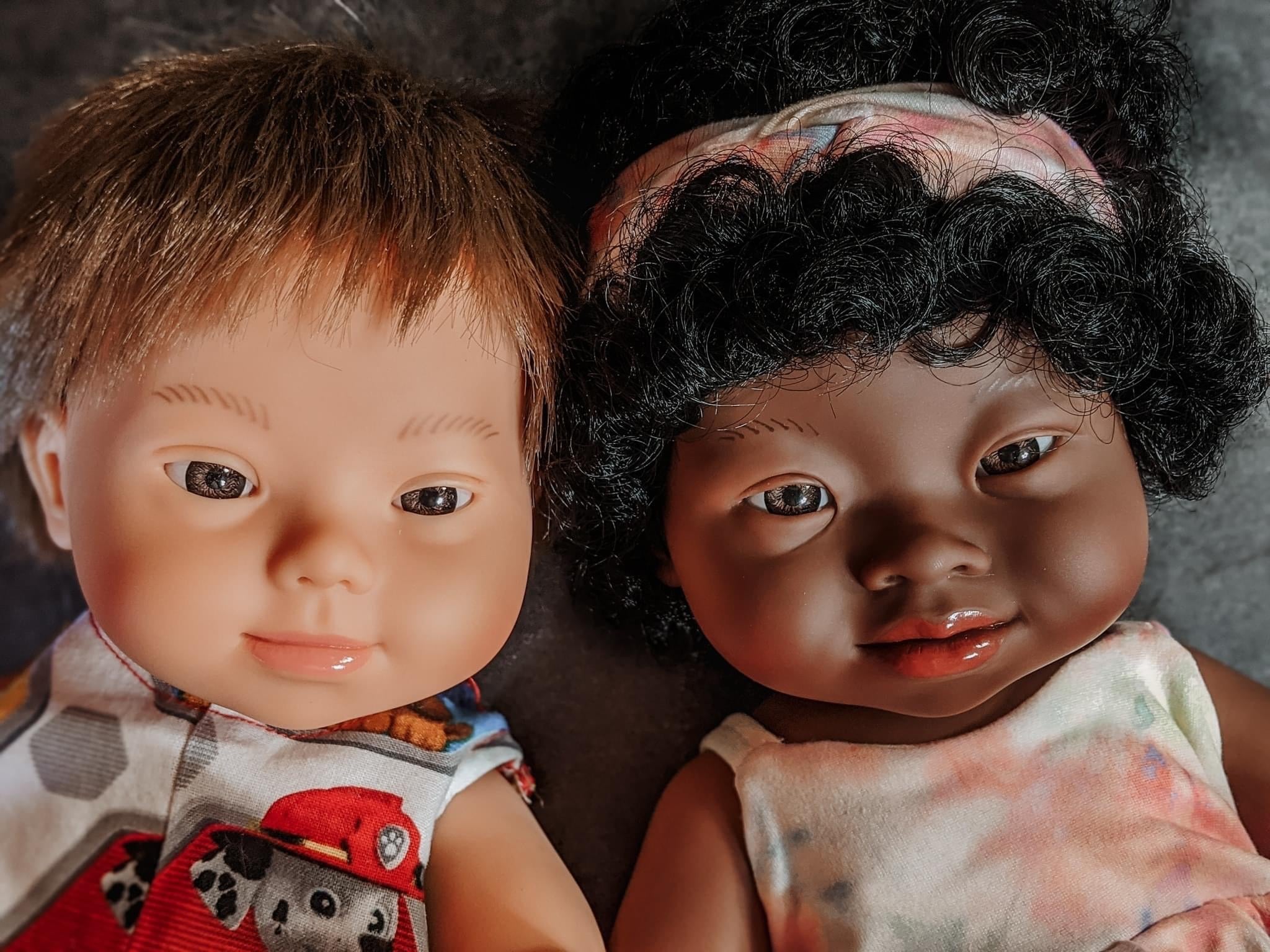 Miniland Caucasian Baby Doll Boy with Down Syndrome
