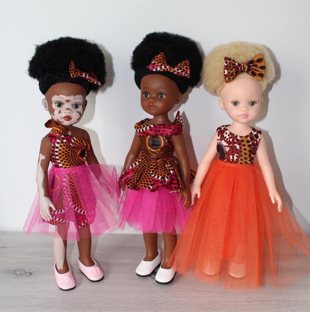 Ndakanaka Vanilla Scented Afro Hair Vitiligo Doll - Orange