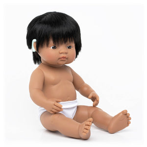 Miniland Hispanic Baby Boy with Hearing Aid 15''