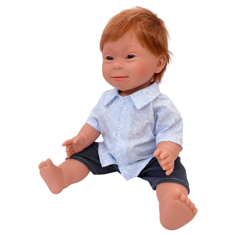 Baby Doll with Down Syndrome Boy - Red Hair