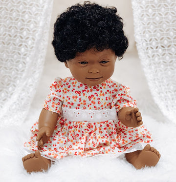 African Baby Girl Doll with Down Syndrome Features - Tyber