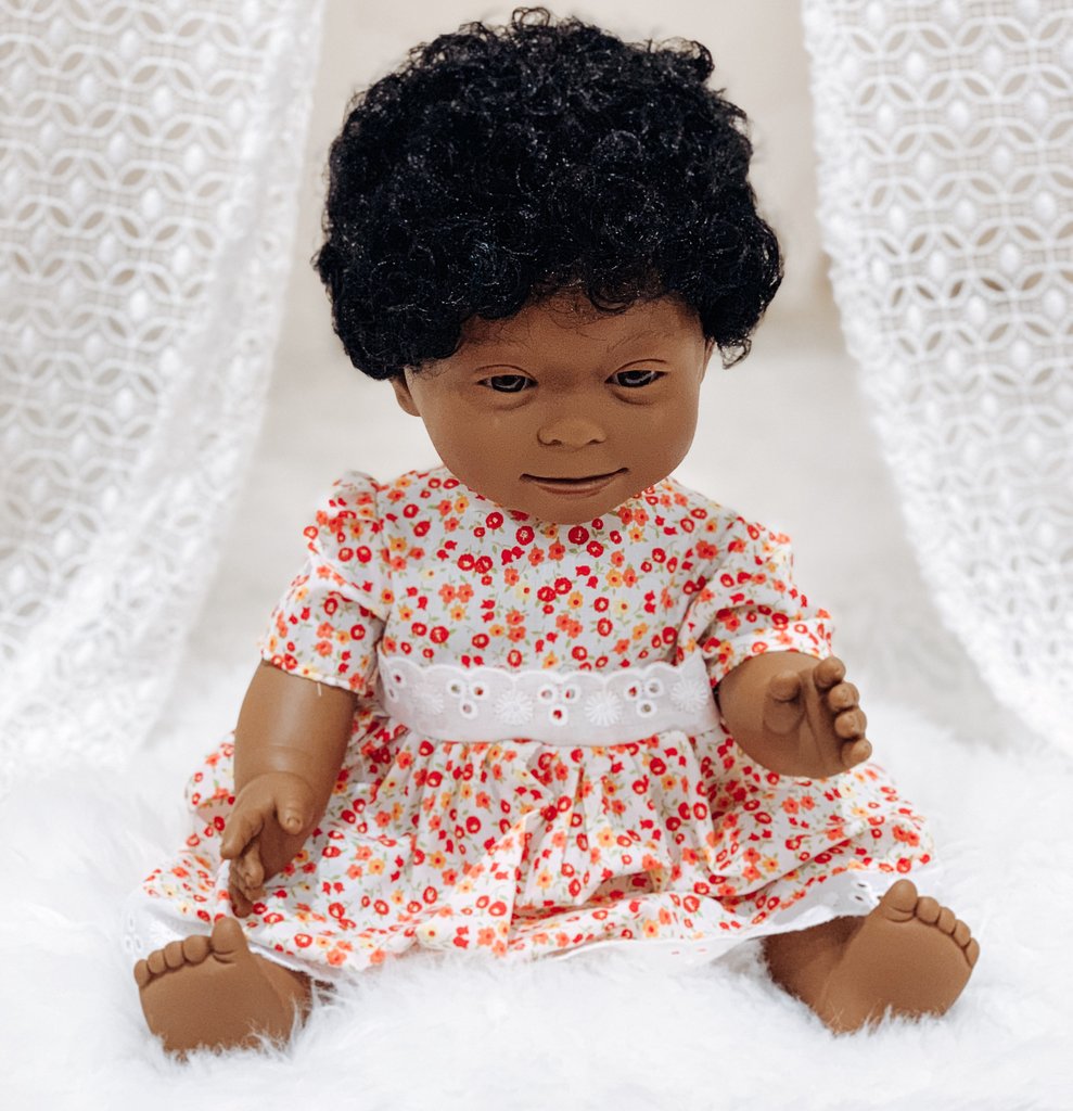 African Baby Girl Doll with Down Syndrome Features - Tyber